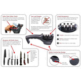 LIGHTSMAX Manual Knife Sharpener with 3-Stages