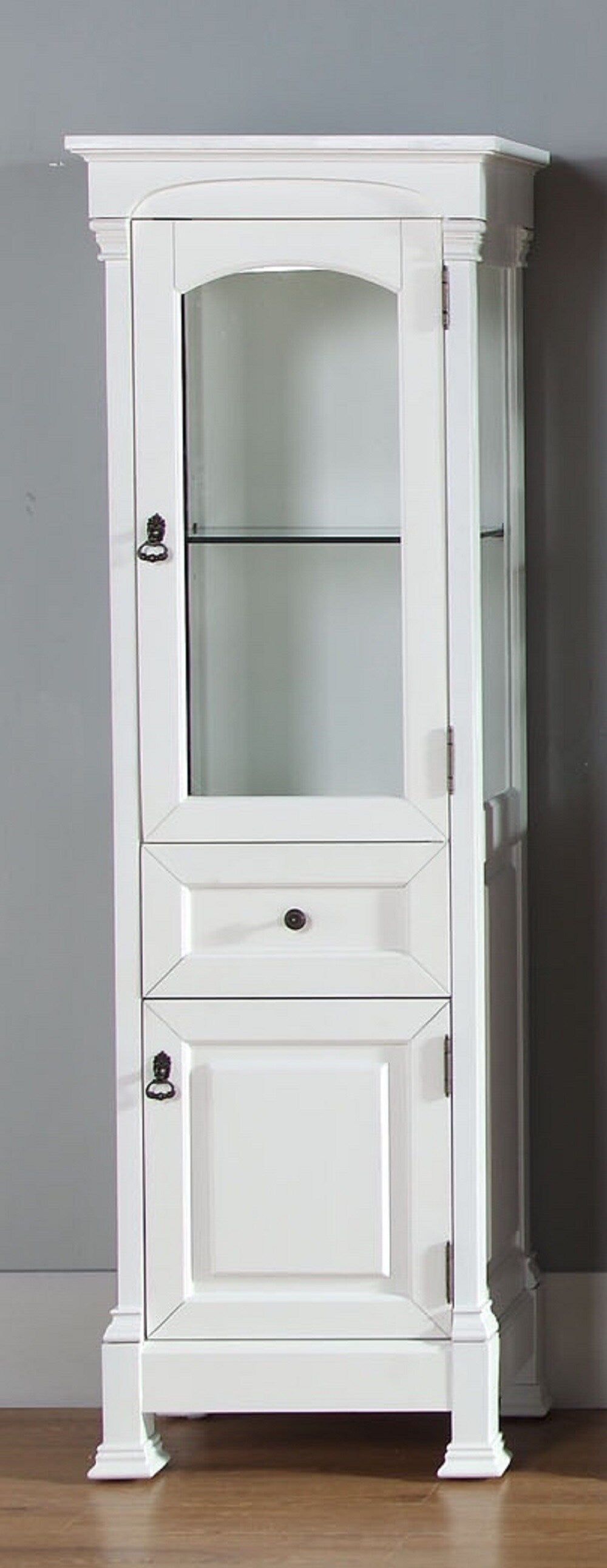 James Martin Vanities Brookfield 20.5-in x 65-in x 16.3-in Bright White Freestanding Soft Close Linen Cabinet