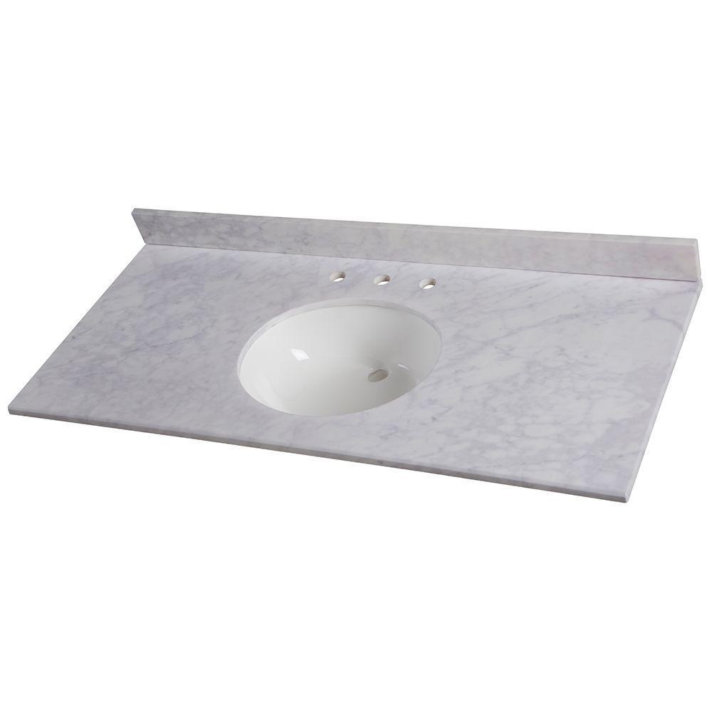 31 in. x 22 in. Stone Effects Vanity Top in Cascade with White Sink - Super Arbor
