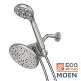HydroRoller Massage 3-Spray 7.5 in. Dual Handheld Shower Head with Body Spray in Spot Resist Brushed Nickel