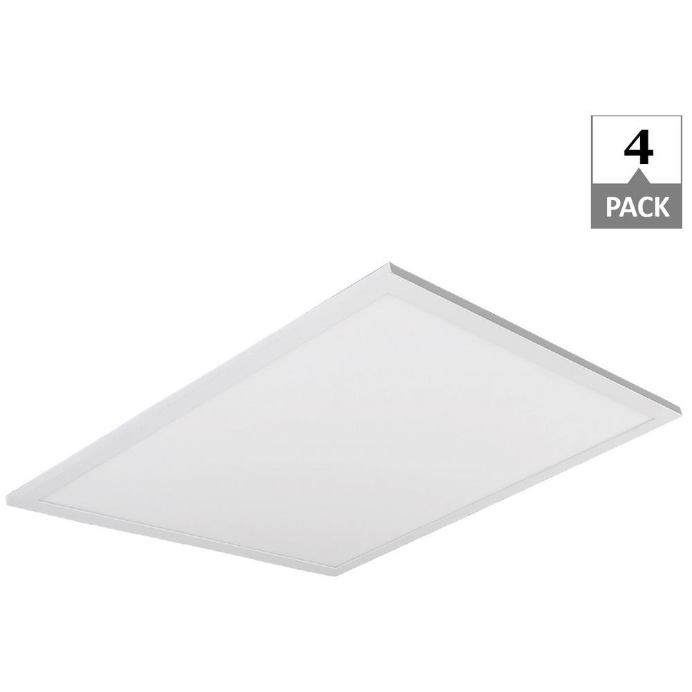 Field Adjustable 2 ft. x 4 ft. Selectable Lumens Integrated LED Panel Light Selectable CCT (4-Pack) - Super Arbor