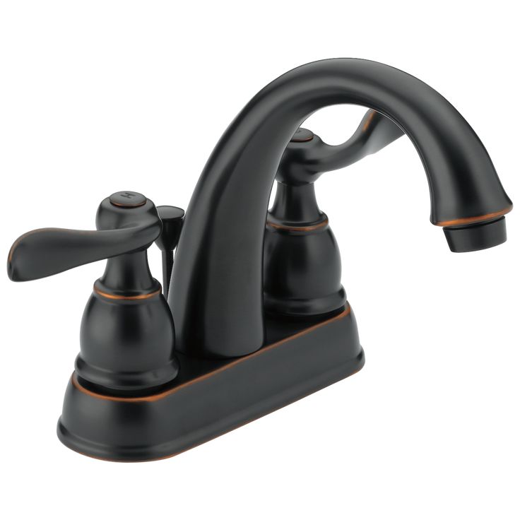 Delta Windemere Oil Rubbed Bronze 2-Handle 4-in Centerset WaterSense Bathroom Sink Faucet with Drain