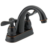 Delta Windemere Oil Rubbed Bronze 2-Handle 4-in Centerset WaterSense Bathroom Sink Faucet with Drain