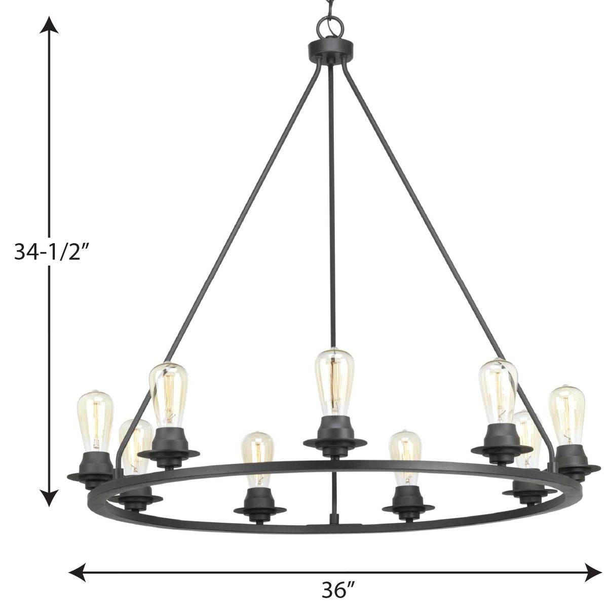 Progress Lighting Debut 9-Light Gray Farmhouse Chandelier