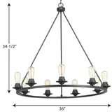 Progress Lighting Debut 9-Light Gray Farmhouse Chandelier