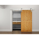 8 ft. Satin Nickel Standard Style Rollers Barn Door Hardware Kit - Super Arbor
