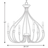 Progress Lighting Whisp 6-Light Gray Farmhouse Chandelier
