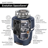 InSinkErator Evolution SpaceSaver 5/8-HP Continuous-Feed Garbage Disposal, SoundSeal, MultiGrind, 34.6-oz