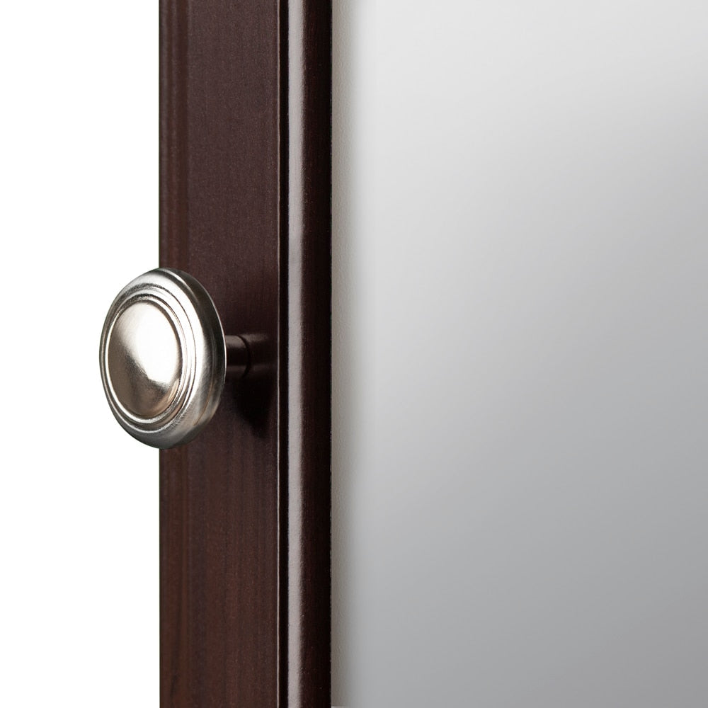 Style Selections 15.75-in x 25.75-in Surface/Recessed Mount Java Mirrored Medicine Cabinet