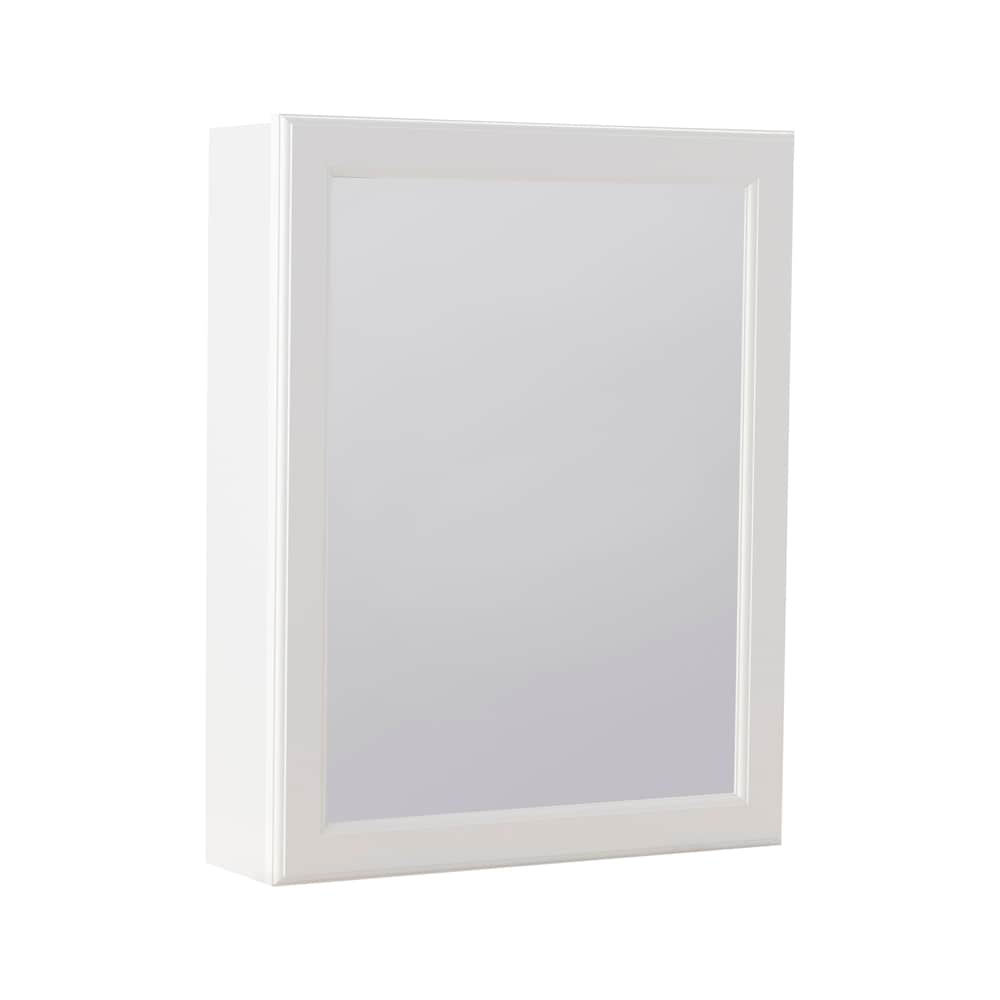 Project Source 15.25-in x 19.25-in Surface Mount White Mirrored Medicine Cabinet