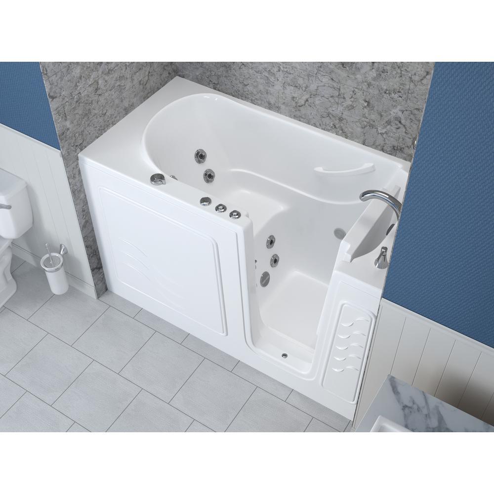 HD Series 60 in. Right Drain Quick Fill Walk-In Whirlpool Bath Tub with Powered Fast Drain in White - Super Arbor