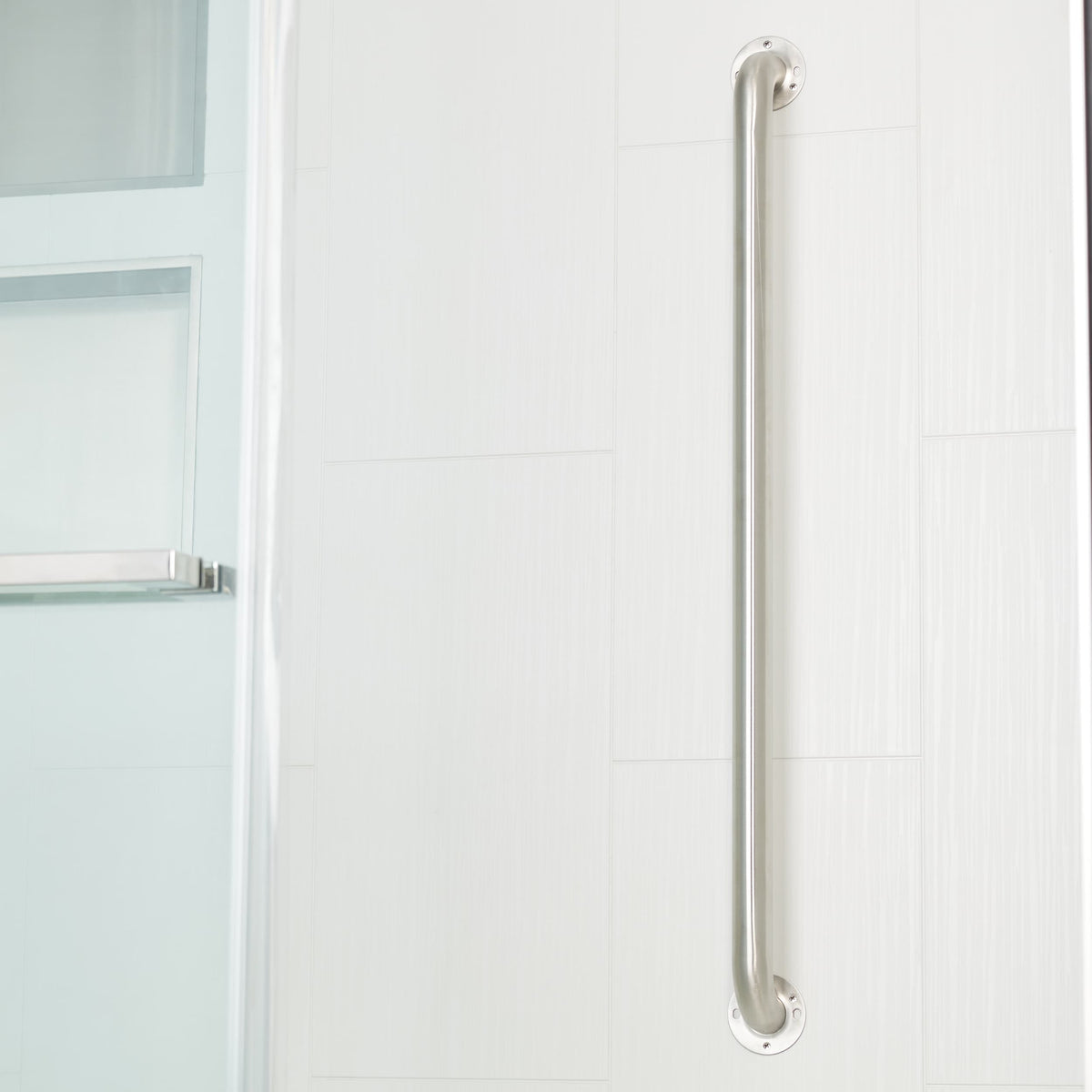 Project Source Exposed Screw 36-in Stainless Steel Wall-Mount ADA-Compliant Grab Bar, 500-lb Capacity