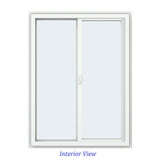JELD-WEN FiniShield V-4500 35-1/2-in x 47-1/2-in x 3-in Jamb Right-Operable Vinyl Sliding Window, Black Exterior/White Interior, Full Screen Included