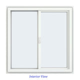 JELD-WEN FiniShield V-4500 35-1/2-in x 35-1/2-in x 3-in Jamb Left-operable Vinyl Black Sliding Window Full Screen Included
