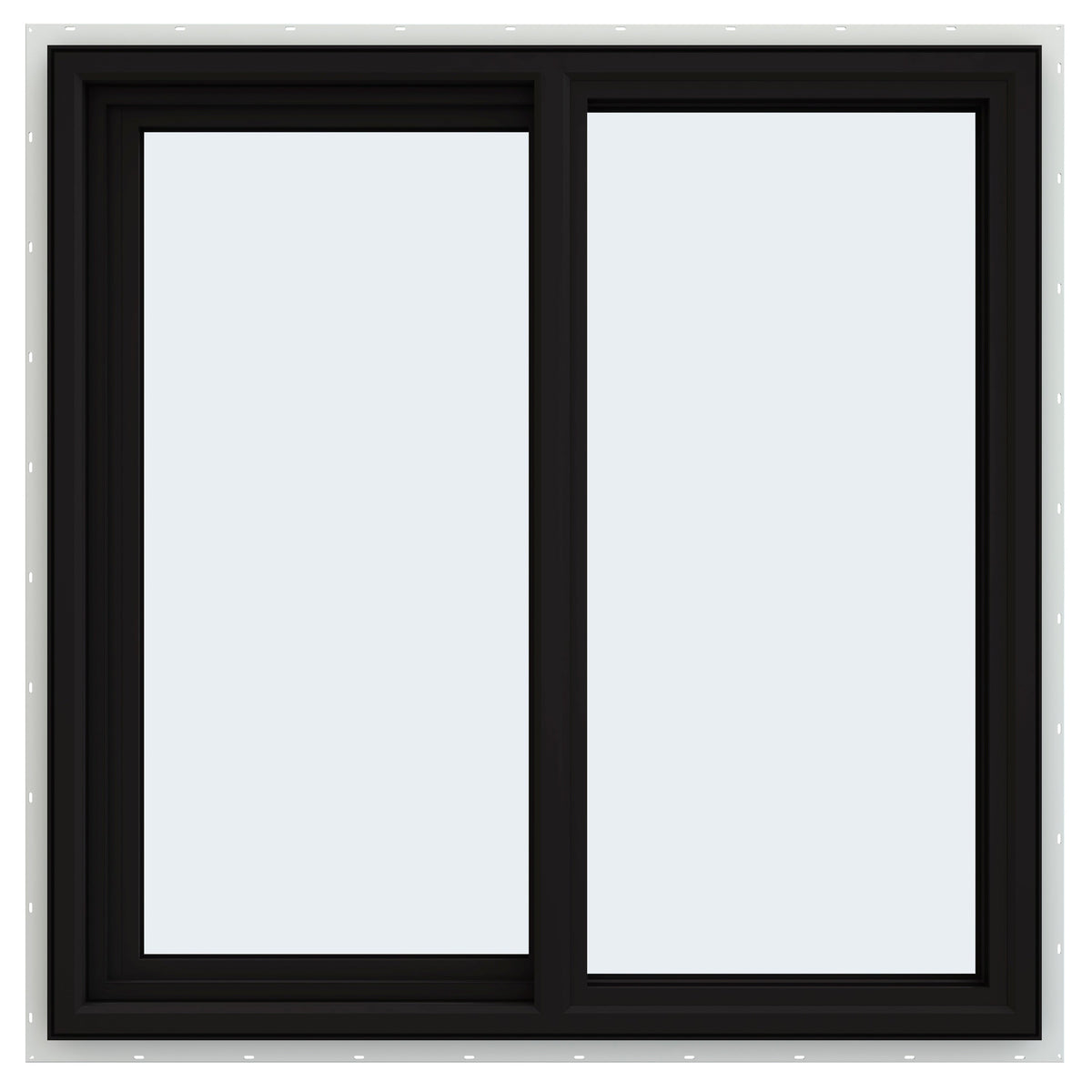 JELD-WEN FiniShield V-4500 35-1/2-in x 35-1/2-in x 3-in Jamb Left-operable Vinyl Black Sliding Window Full Screen Included