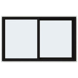 JELD-WEN FiniShield V-4500 59-1/2-in x 35-1/2-in x 3-in Jamb Right-Operable Vinyl Black Sliding Window, Full Screen Included