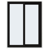 JELD-WEN FiniShield V-4500 35-1/2-in x 47-1/2-in x 3-in Jamb Right-Operable Vinyl Sliding Window, Black Exterior/White Interior, Full Screen Included