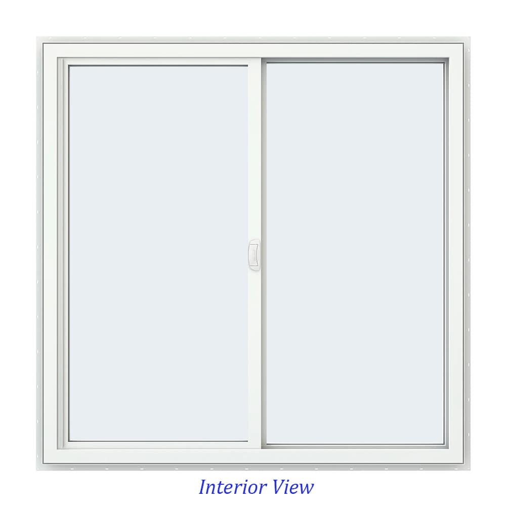 JELD-WEN FiniShield V-4500 59-1/2-in x 47-1/2-in x 3-in Jamb Right-Operable Vinyl Black Sliding Window, Full Screen Included