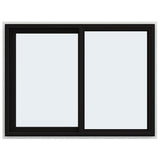 JELD-WEN FiniShield V-4500 47-1/2-in x 35-1/2-in x 3-in Jamb Left-Operable Black Exterior/White Interior Vinyl Sliding Window, Full Screen Included