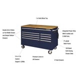 52 in. 9-Drawer Mobile Workbench in Gloss Blue - Super Arbor