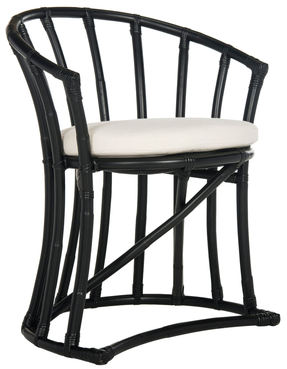 Safavieh Percy White Distress Bar Stool, 29.5-in Bar Height, Rattan
