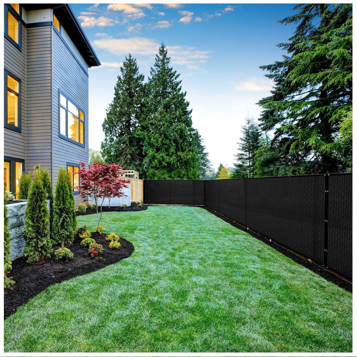 BOEN Black Polyethelene Chain Link Fence Screen