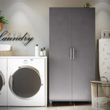 Ameriwood Home Camberly 35.68-in W x 74.31-in H Wood Composite Graphite Grey/Graphite Grey Freestanding Utility Storage Cabinet