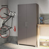 Ameriwood Home Camberly 35.68-in W x 74.31-in H Wood Composite Graphite Grey/Graphite Grey Freestanding Utility Storage Cabinet