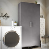 Ameriwood Home Camberly 35.68-in W x 74.31-in H Wood Composite Graphite Grey/Graphite Grey Freestanding Utility Storage Cabinet