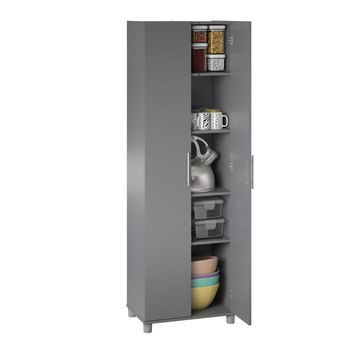 Ameriwood Home Camberly 23.7-in W x 74.29-in H Wood Composite Graphite Grey/Graphite Grey Freestanding Utility Storage Cabinet