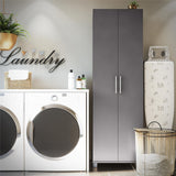 Ameriwood Home Camberly 23.7-in W x 74.29-in H Wood Composite Graphite Grey/Graphite Grey Freestanding Utility Storage Cabinet