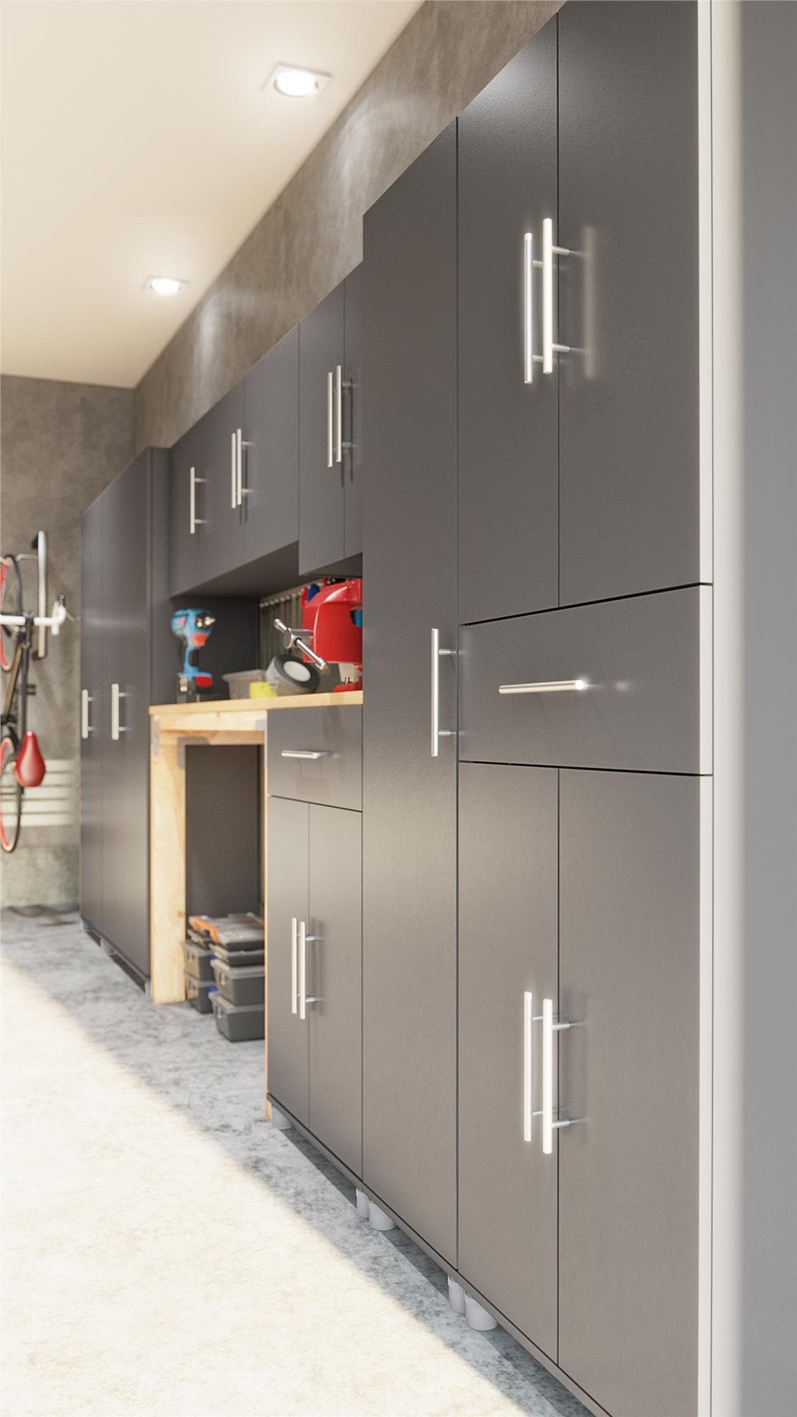 Ameriwood Home Camberly 23.7-in W x 74.29-in H Wood Composite Graphite Grey/Graphite Grey Freestanding Utility Storage Cabinet