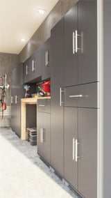 Ameriwood Home Camberly 35.68-in W x 74.31-in H Wood Composite Graphite Grey/Graphite Grey Freestanding Utility Storage Cabinet