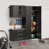 Prepac HangUps 60-in W x 72-in H Wood Composite Black Wall-mount Utility Storage Cabinet