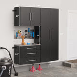 Prepac HangUps 60-in W x 72-in H Wood Composite Black Wall-mount Utility Storage Cabinet