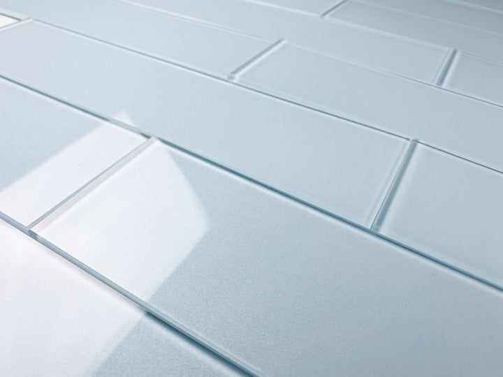 Abolos Diy Blue 3-in x 12-in Glossy Glass Subway Peel and stick Wall Tile product image
