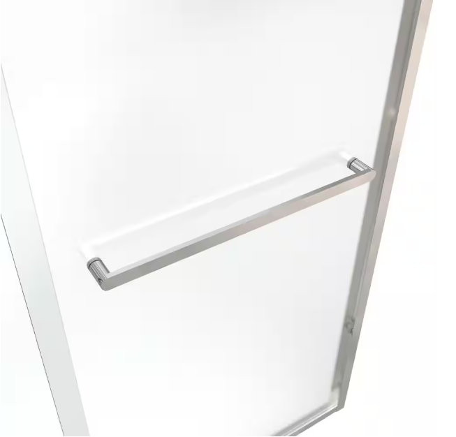 TOOLKISS 56 in. - 60 in. W x 72 in. H Sliding Framed Shower Door in Brushed Nickel with Clear Glass