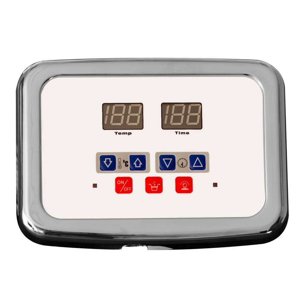 6kW Self-Draining Steam Bath Generator with Waterproof Programmable Controls and Chrome Steam Outlet - Super Arbor