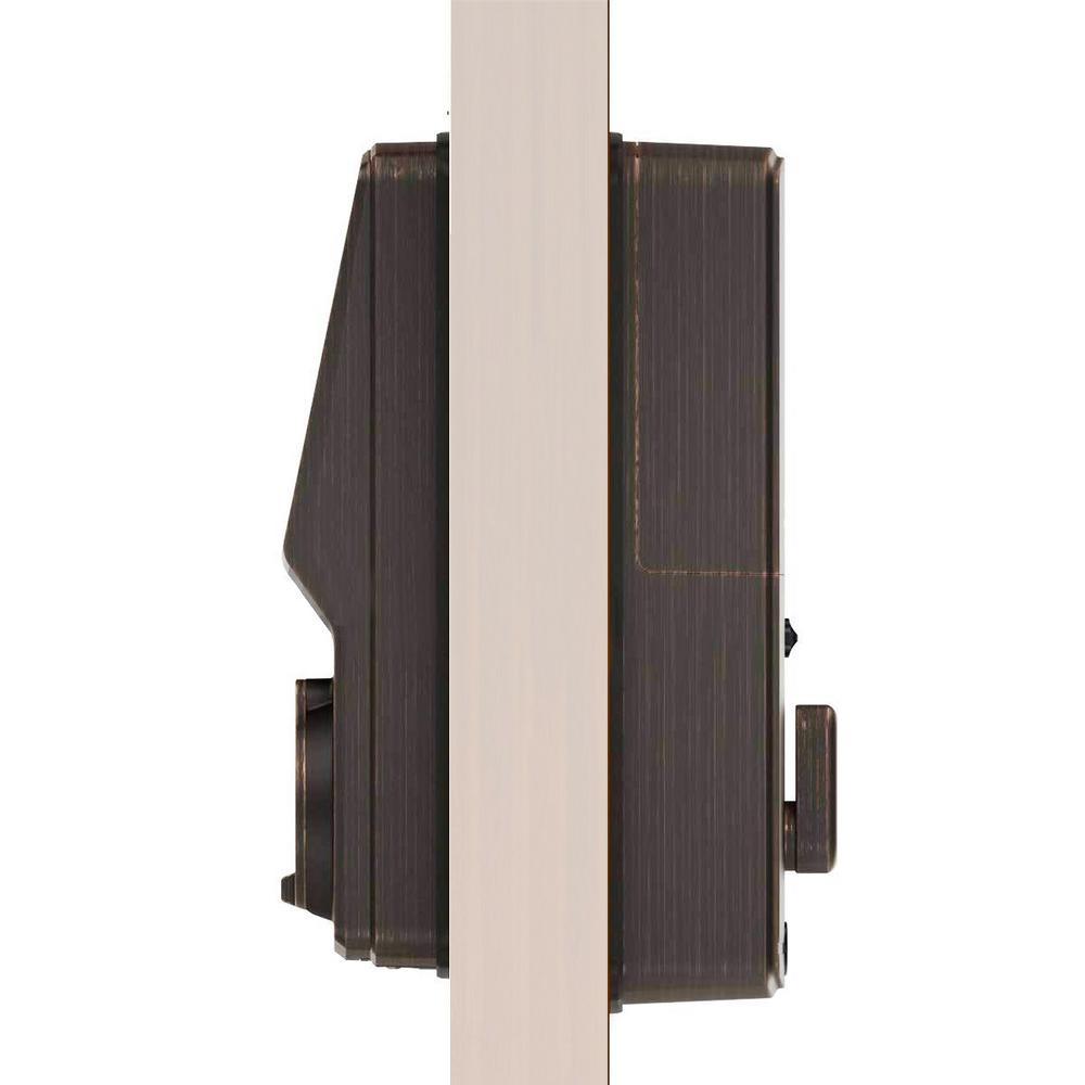 Secure Venetian Bronze Single-Cylinder Smart Alarmed Lock Deadbolt with Keypad, Bluetooth and Discrete PIN Code Input - Super Arbor