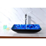 Avao Deco-Glass Vessel Sink in Lustrous Blue - Super Arbor