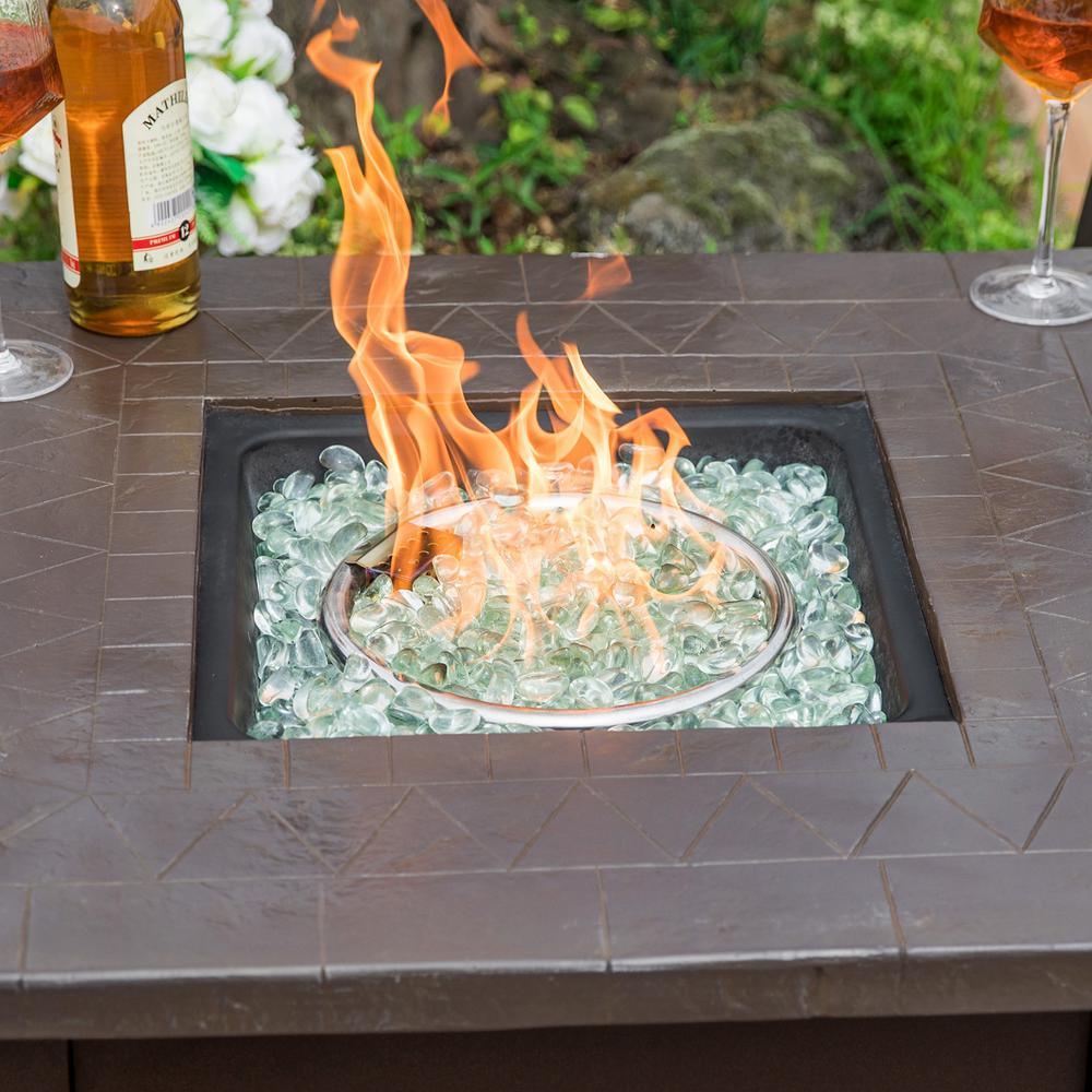 30 in. Square Outdoor Propane Gas Fire Pit Table 50000 BTU - Super Arbor