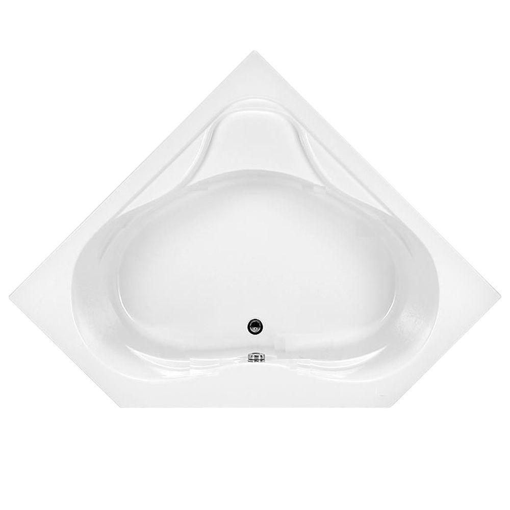 Colony 5 ft. x 60 in. Center Drain Corner Soaking Tub in White - Super Arbor