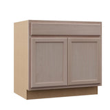 Hampton Assembled 30x34.5x24 in. Sink Base Kitchen Cabinet in Satin White