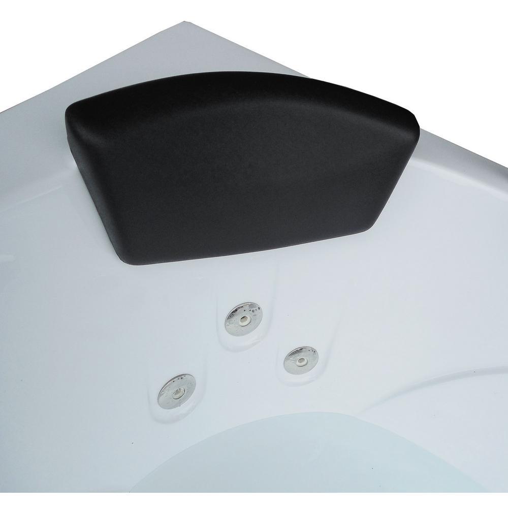 Sant'Angels 59 in. Acrylic Center Drain Corner Alcove Whirlpool Bathtub in White - Super Arbor