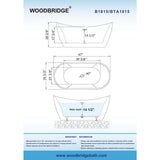 Rolande 67 in. Acrylic Freestanding Double Slipper Flat Bottom Soaking Bathtub with Drain and Overflow Included in Black - Super Arbor