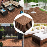 27pcs Patio Pavers Wood Flooring Tiles,Interlocking Wood Tiles Indoor & Outdoor,12 x 12