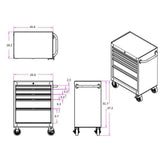 27 in. W 5-Drawer Rolling Cabinet Tool Box Chest in Textured Black