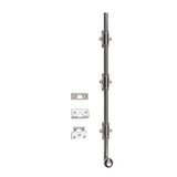 18 in. Heavy-Duty Solid Brass Matte Black Surface Bolt with Round Knob - Super Arbor