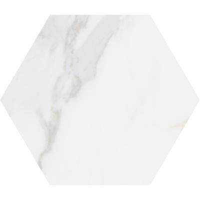 Toscana Carrara Hexagon 9 in. x 10 in. Matte Glazed Porcelain Floor and Wall Tile (8.06 sq. ft. / Case)