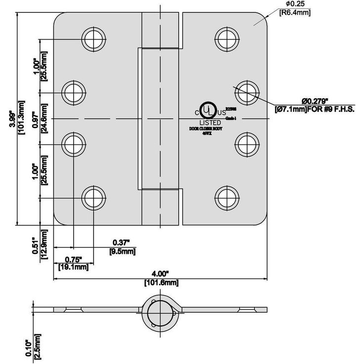 4 in. x 1/4 in. Radius Oil-Rubbed Bronze Adjustable Spring Door Hinge